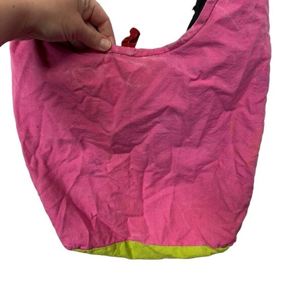 Y2k Boho Bohemian Hippie Shoulder Bag Peace elephant patch Made in Nepal cotton - Picture 14 of 16